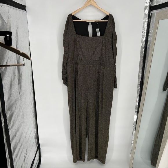 NWT Torrid Glitter Knit‎ Sweetheart Neck Jumpsuit Plus Size 30 Gold Brown - Picture 6 of 14
